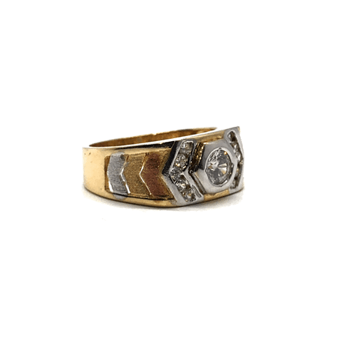 10K Yellow & White Gold Two-Tone Ring MRG-188 - WORLDSTARBLING
