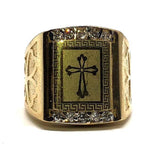 Bague croisée pour homme en or jaune et blanc 10K MRG-191