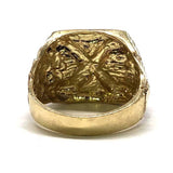 Gold Diamond Cut X Ring