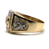 10K Yellow & White Gold Eagle CZ Ring