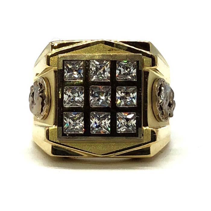 Bague à anneaux en or jaune 10K, 6 cts MRG-198
