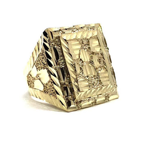 Bague en or jaune 10K avec coupe diamant 2 MRG-199