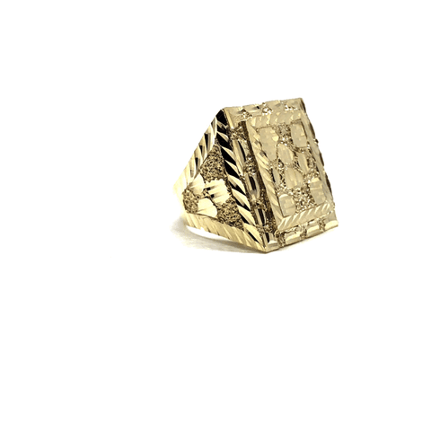 10K Yellow Gold Diamond Cut Ring MRG-199 - WORLDSTARBLING