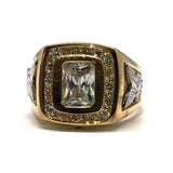 Bague CZ aigle jaune et blanc 10K MRG-201