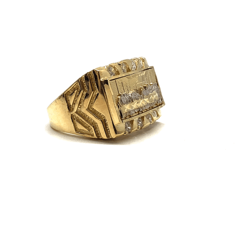 10K Yellow & White Gold The Last Supper 8Czs Ring MRG-203 - WORLDSTARBLING