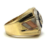 10k yellow & white gold cubic zirconia ring