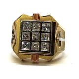 Bague croisée en or jaune et blanc 10K MRG-208