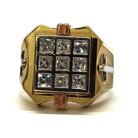 Bague croisée en or jaune et blanc 10K MRG-208
