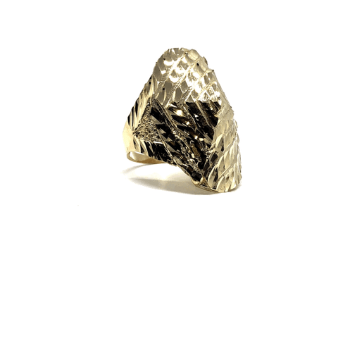 Oval Diamond Ring in 10K Yellow Gold Large Size MRG-209 - WORLDSTARBLING
