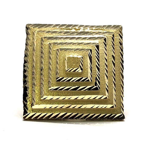 Bague en or jaune 10K à taille de diamant pyramide MRG-211