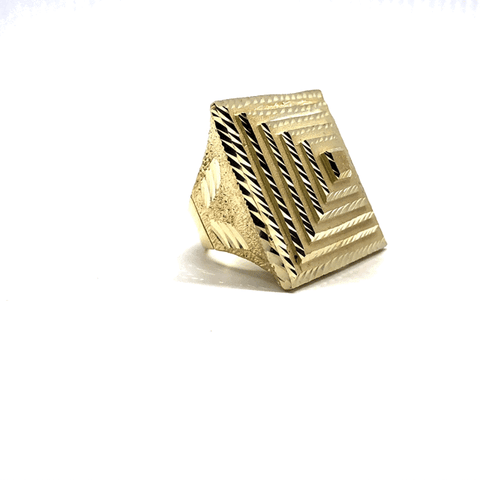 10K Yellow Gold Diamond Cut Ring MRG-211 - WORLDSTARBLING