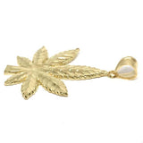 10K Yellow Gold Marijuanna Pendant MWG_001 - WORLDSTARBLING