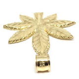 10K Yellow Gold Marijuanna Pendant MWG_001 - WORLDSTARBLING