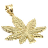 10K Yellow Gold Marijuanna Pendant MWG_001 - WORLDSTARBLING
