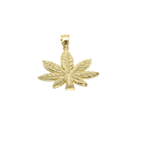 10K Yellow Gold Marijuanna Pendant MWG_001 - WORLDSTARBLING