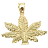 10K Yellow Gold Marijuanna Pendant MWG_001 - WORLDSTARBLING