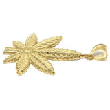 10K Yellow Gold Marijuanna Pendant MWG_002 - WORLDSTARBLING