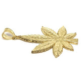 10K Yellow Gold Marijuanna Pendant MWG_002 - WORLDSTARBLING