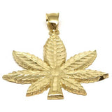 10K Yellow Gold Marijuanna Pendant MWG_002 - WORLDSTARBLING