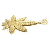 10K Yellow Gold Marijuanna Pendant MWG_003 - WORLDSTARBLING
