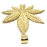 10K Yellow Gold Marijuanna Pendant MWG_003 - WORLDSTARBLING