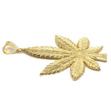 10K Yellow Gold Marijuanna Pendant MWG_003 - WORLDSTARBLING