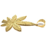 10K Yellow Gold Marijuanna Pendant MWG_004 - WORLDSTARBLING