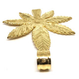 10K Yellow Gold Marijuanna Pendant MWG_004 - WORLDSTARBLING