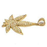 10K Yellow Gold Marijuanna Pendant MWG_005 - WORLDSTARBLING