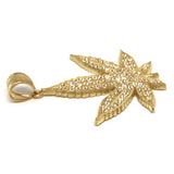 10K Yellow Gold Marijuanna Pendant MWG_005 - WORLDSTARBLING