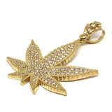 10K Yellow Gold Marijuanna Pendant MWG_006 - WORLDSTARBLING