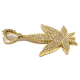 10K Yellow Gold Marijuanna Pendant MWG_006 - WORLDSTARBLING
