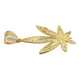 10K Yellow Gold Marijuanna Pendant MWG_007 - WORLDSTARBLING
