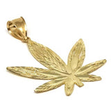 10K Yellow Gold Marijuanna Pendant MWG_007 - WORLDSTARBLING