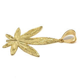 10K Yellow Gold Marijuanna Pendant MWG_007 - WORLDSTARBLING