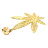 10K Yellow Gold Marijuanna Pendant MWG_009 - WORLDSTARBLING