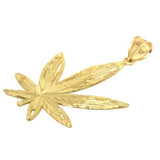 10K Yellow Gold Marijuanna Pendant MWG_009 - WORLDSTARBLING