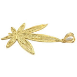 10K Yellow Gold Marijuanna Pendant MWG_010 - WORLDSTARBLING