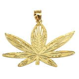 10K Yellow Gold Marijuanna Pendant MWG_010 - WORLDSTARBLING