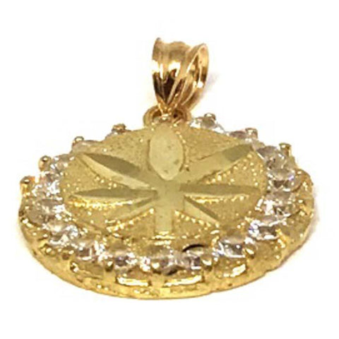 10K Yellow Gold Marijuanna Pendant MWG_011 - WORLDSTARBLING