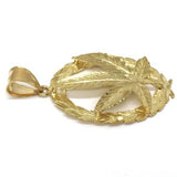 10K Yellow Gold Marijuanna Pendant MWG_015 - WORLDSTARBLING
