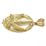 10K Yellow Gold Marijuanna Pendant MWG_015 - WORLDSTARBLING