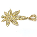 10K Yellow Gold Marijuanna Pendant MWG_016 - WORLDSTARBLING