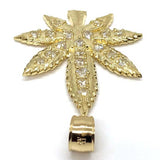 10K Yellow Gold Marijuanna Pendant MWG_016 - WORLDSTARBLING