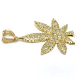 10K Yellow Gold Marijuanna Pendant MWG_016 - WORLDSTARBLING