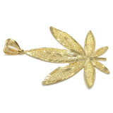 10K Yellow Gold Marijuanna Pendant MWG_018 - WORLDSTARBLING