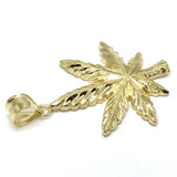 10K Yellow Gold Marijuanna Pendant MWG_019 - WORLDSTARBLING