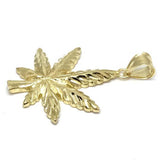 10K Yellow Gold Marijuanna Pendant MWG_019 - WORLDSTARBLING