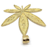10K Yellow Gold Marijuanna Pendant MWG_020 - WORLDSTARBLING