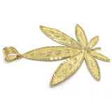 10K Yellow Gold Marijuanna Pendant MWG_020 - WORLDSTARBLING